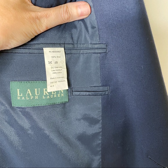 Lauren Ralph Lauren Classic Mens Wool Blazer Sport Coat Gold Buttons Preppy 46R - Picture 9 of 13